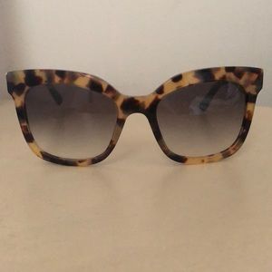 PRADA Square Tortoise Sunglasses with Turquoise